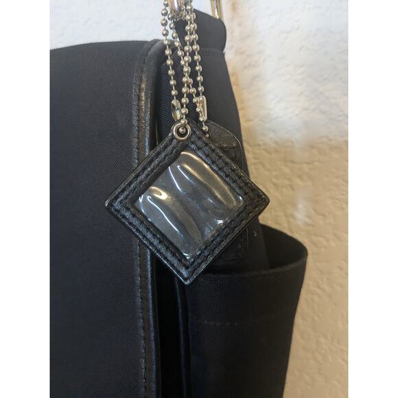 Authentic COACH Black Transatlantic Messenger Bag Black Neoprene Leather $295 - Picture 9 of 16